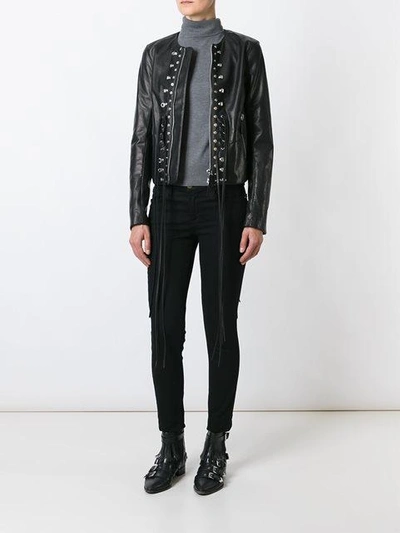 Shop Marcelo Burlon County Of Milan Appliqué Detail Jacket In Black
