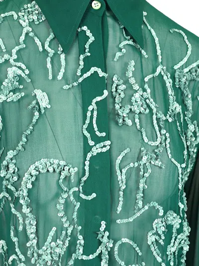 Shop Dries Van Noten Embroidered Shirt Shirts Green