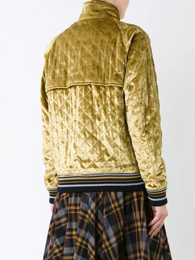 Shop Maison Margiela Quilted Bomber Jacket In Yellow