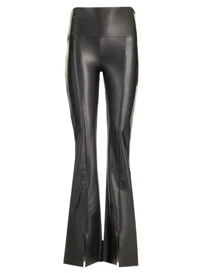 Norma Kamali Spat Faux Leather Flared Leggings