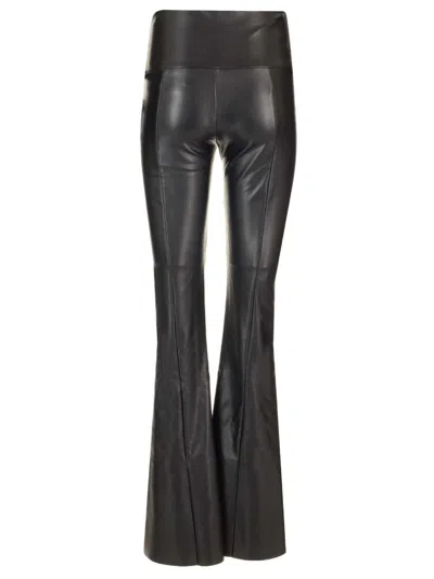 Norma Kamali Spat Faux Leather Flared Leggings