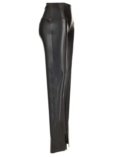 Norma Kamali Spat Faux Leather Flared Leggings