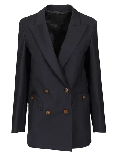 Blazé Milano Missy Double-breasted Cotton-blend Blazer
