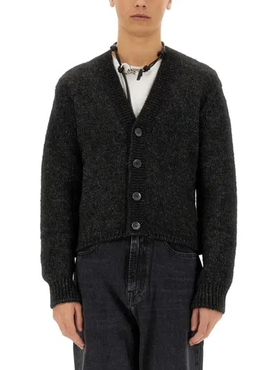 Our Legacy Textured V-neck Cardigan With Button-down Front