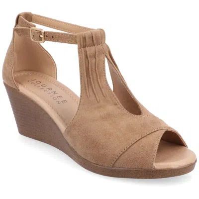 Journee Collection Womens Kedzie Medium And Wide Width Buckle Open Toe Wedge
