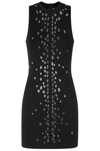 Shop David Koma Speckled Rhinestone Embr Mini Jersey