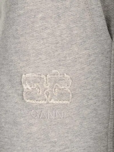 Ganni Grey Shorts With Drawstring Trousers Grey