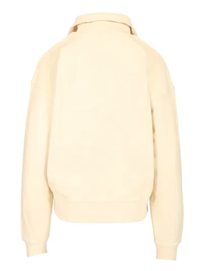 MAISON KITSUNÉ HALF ZIP SWEATSHIRT SWEATSHIRTS BEIGE 
