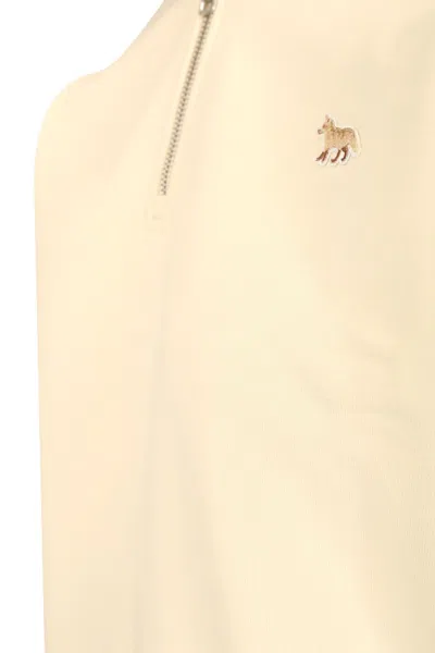 Shop Maison Kitsuné Half Zip Sweatshirt Sweatshirts Beige