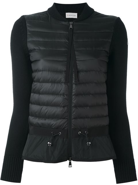 Moncler Maglione Knit Puffer Cardigan In 999 Black | ModeSens