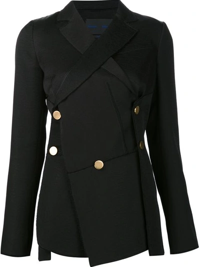 Proenza Schouler Asymmetric Cotton And Wool-blend Jacket In Black