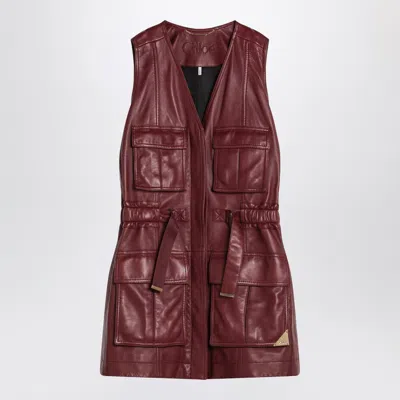 Chloé Oversized Plonge Leather Utility Vest