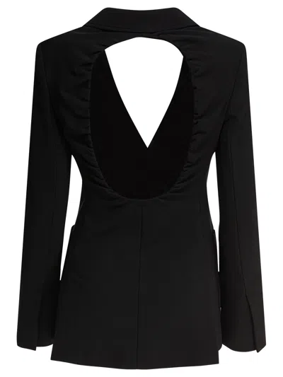 Max Mara Single-breasted Open Back Jacket In Black