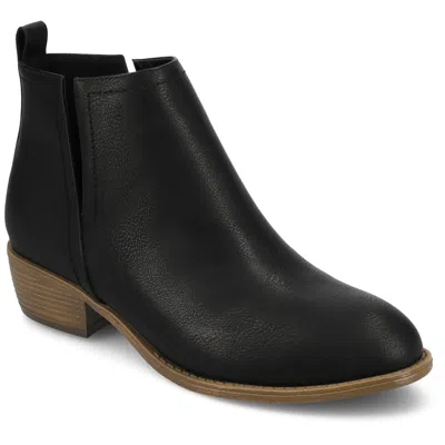 Journee Collection Journee Womens Rimi Pull On Stacked Heel Booties