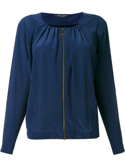 Shop Roberto Collina Blouse Zipped Jacket - Blue