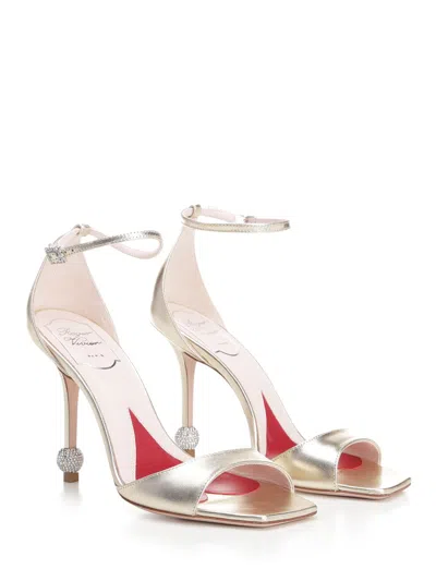 ROGER VIVIER JEWEL HEEL SCARPE BASSE GOLD 