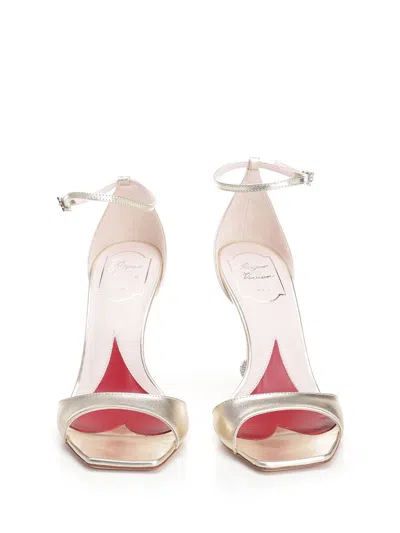 Roger Vivier Jewel Heel Sandals By In Gold