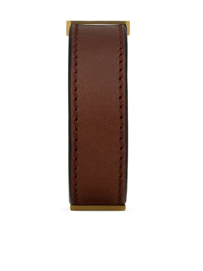 Saint Laurent Men's Cassandre Leather Bracelet