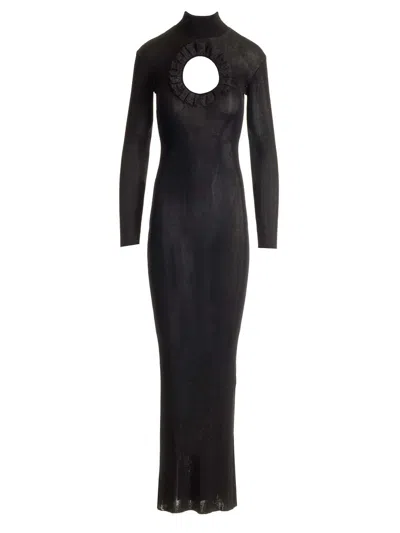 Self Portrait Residency Knitted Maxi Dress Dresses Black In Black