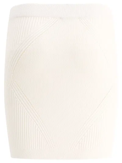 Balmain Knitted Skirt With Buttons Skirts White