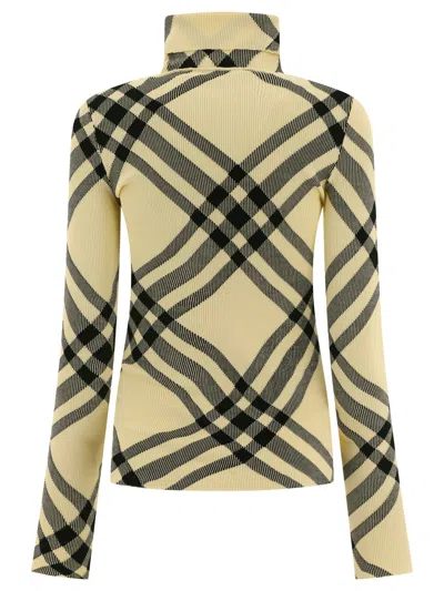Burberry Checkered Turtleneck Knitwear Long Sleeves