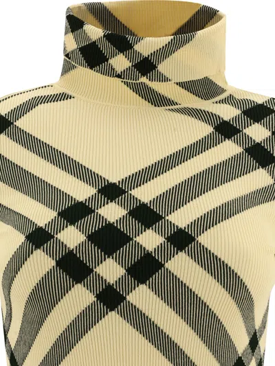 Burberry Checkered Turtleneck Knitwear Long Sleeves