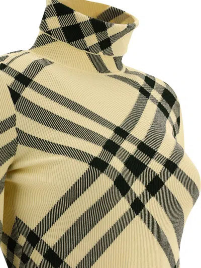 Burberry Checkered Turtleneck Knitwear Long Sleeves