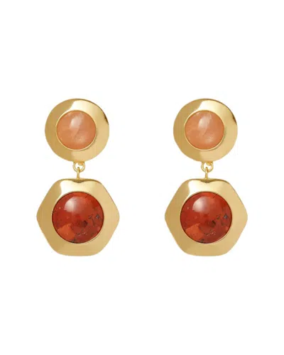 Trina Turk Plated Geo Bezel Jewel Clip On Earrings