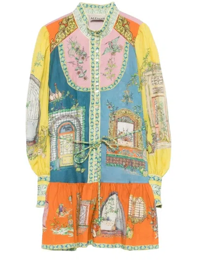 Alemais Monte Printed Mini Shirt Dress