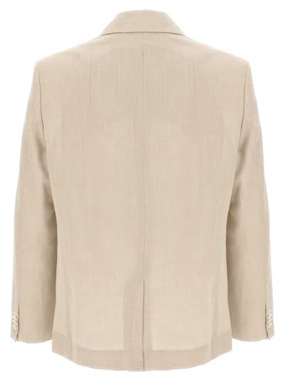 Jacquemus Wool Blend Blazer Jacket With Shoulder Pads