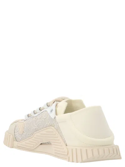 Dolce & Gabbana Nsl Lace-trimmed Low-top Sneakers