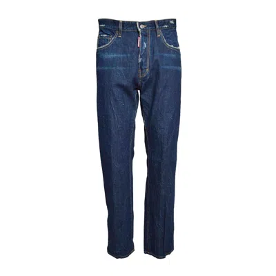 Dsquared2 Blue Jeans With Belt Loops And Logo Patch On The Rear