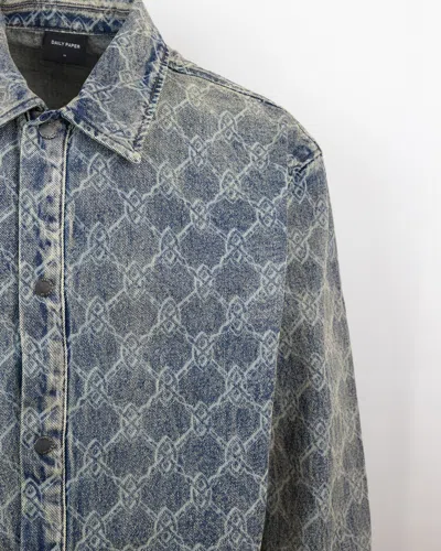 Daily Paper Camicia Blue Shield Laser Denim