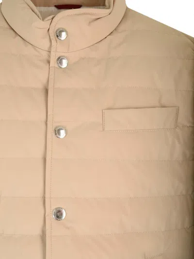 Brunello Cucinelli Lightweight Down Jacket Jackets Beige In Neutral