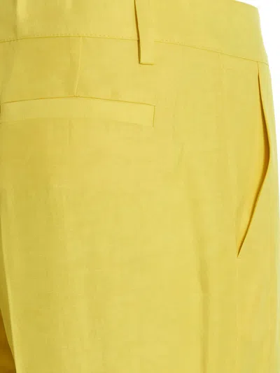 Shop P.a.r.o.s.h Linen Blend Pants Yellow