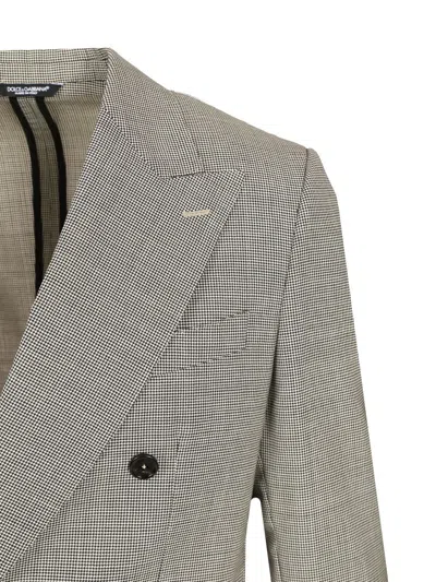 Dolce & Gabbana Linen Double-breasted Jacket Jackets Grey