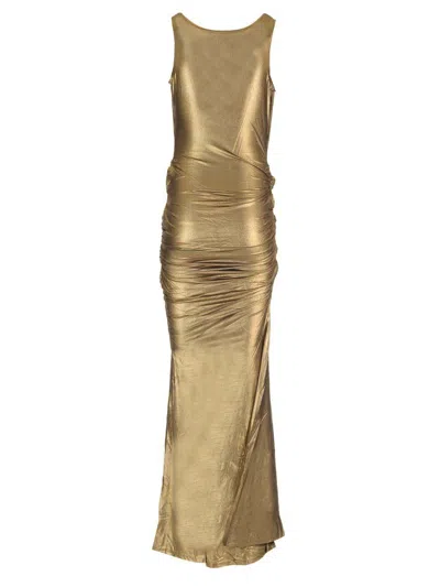 Vivienne Westwood Liz Jersey Dress Disco Jersey Gold Xs Women