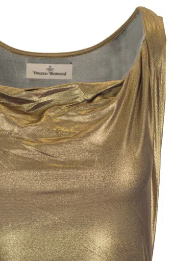 Vivienne Westwood Liz Jersey Dress Disco Jersey Gold Xs Women