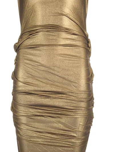 Vivienne Westwood Liz Jersey Dress Disco Jersey Gold Xs Women