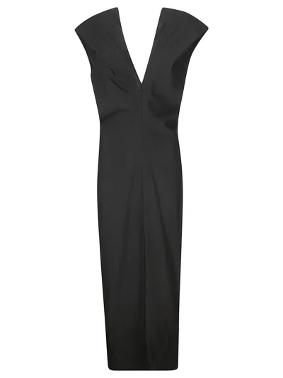Khaite Long Dress With V-neck And Invisible Zip