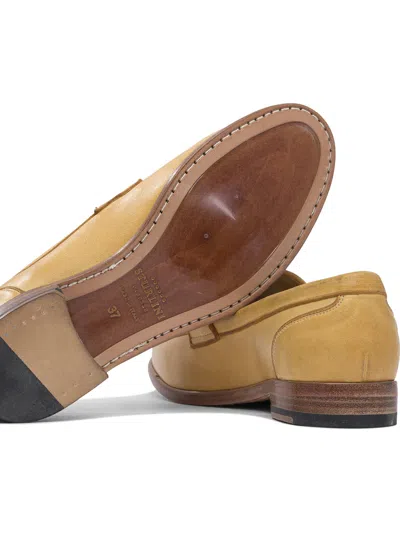 Sturlini Leather Loafers With Silhouette In Neutral