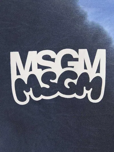 Msgm Burro Studio Logo Print Tie Dye Sweatshirt