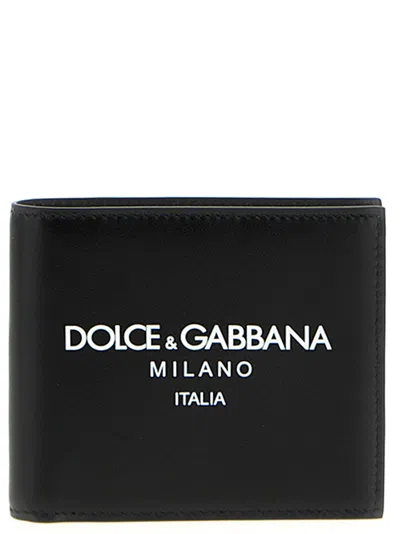Dolce & Gabbana Logo Print Wallet Wallets And Card Holders White/black