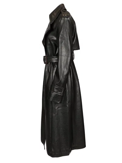 Acne Studios Long Leather Trench Coat Coats Black