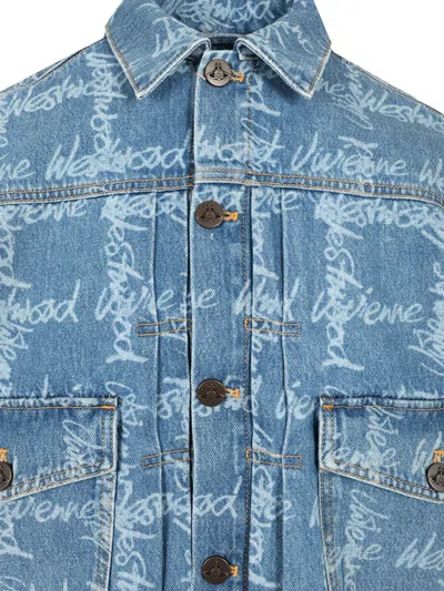 Vivienne Westwood Marlene Jacket Laser Denim Vw-grid-blue Xl Men