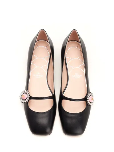 Valentino Embellished Leather Mary Jane Flats