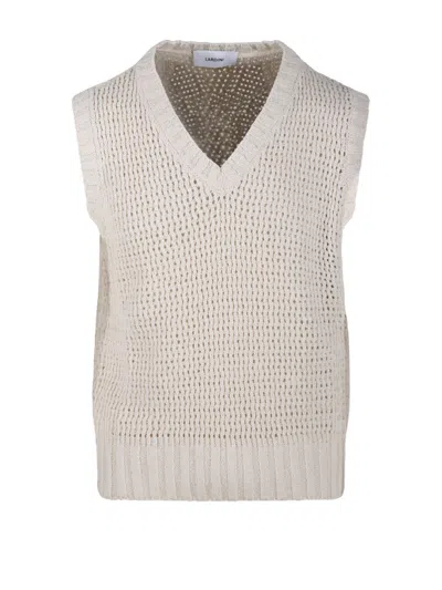 Lardini V-neck Textured Knit Gilet