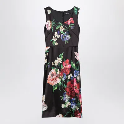 Dolce & Gabbana Black Dress With Floral Print
