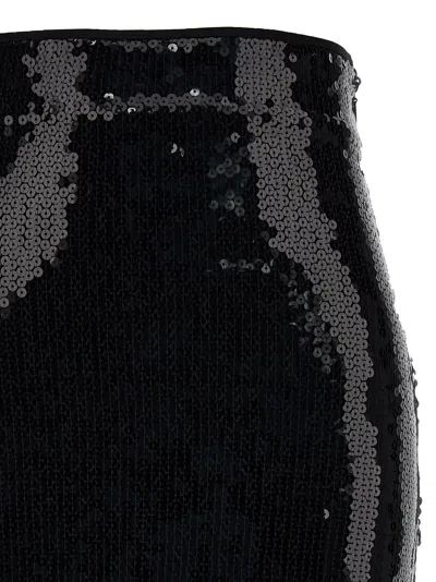 Alexandre Vauthier Black Mesh Midi Skirt In Black