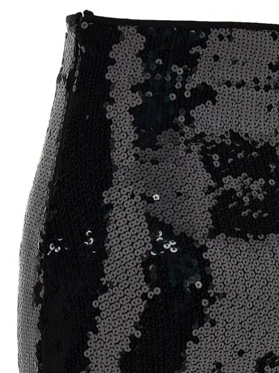 Alexandre Vauthier Black Mesh Midi Skirt In Black
